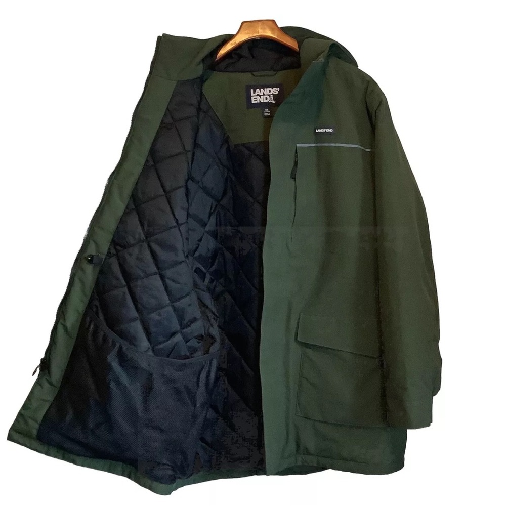Men's Insulated Squall Parka Army Green Olive Coat Quilted Winter Rain Coat XL - Picture 3 of 16